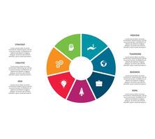 Creative concept for infographic with 7 steps, options, parts or processes. Business data visualization. vector