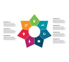 Circle elements of graph, diagram with 7 steps, options, parts or processes. Template for infographic, presentation. vector