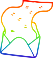 arco iris degradado línea dibujo de un dibujos animados largo letra png