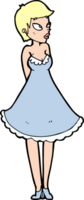 cartoon pretty woman in dress png