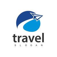 Travel agency business logo. transport, logistics delivery logo design. paper airline illustration. vector
