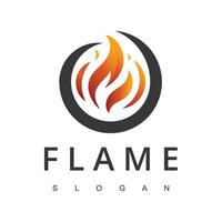 Fire Flame for Burn Gas Oil Company or Barbecue BBQ Grill logo design vector