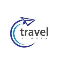 Travel agency business logo. transport, logistics delivery logo design. paper airline illustration. vector