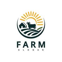 Cow Logo. Cow farm logo design vector. Vintage Cattle Angus Beef logo vector