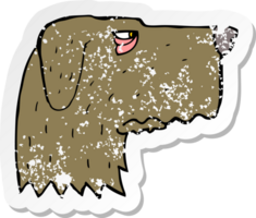 retro distressed sticker of a cartoon dog png