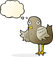 cartoon bird waving wing with thought bubble png