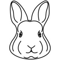 Illustrated rabbit outline. Rabbit line art. Drawing of rabbit outline illustration for coloring page. vector