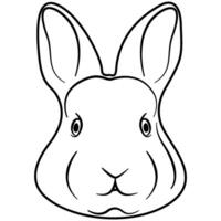 Illustrated rabbit outline. Rabbit line art. Drawing of rabbit outline illustration for coloring page. vector