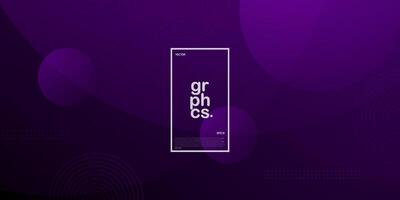 Dark purple gradient illustration background with curved and circle shapes. Abstract background design with simple geometric style. Cool design. Eps10 vector