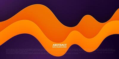 Dark purple and orange wave. Abstract paper cut. Abstract colorful waves. Wavy banners. Color geometric design. Wave paper cut. Fluid background. Liquid background. Eps10 Vector