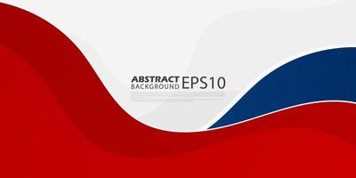 Modern red and blue wave geometric business banner on white background design. Creative banner design with wave shape and lines for template. Simple horizontal banner. Eps10 vector