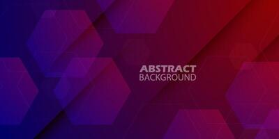 Gradient red and blue dynamic color abstract background. Hexagonal pattern shapes. Cool design. Eps10 vector