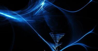 Blue Abstract Lines Curves Particles Background photo