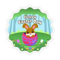 Vector flat illustration for happy easter day celebration