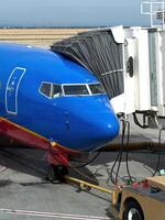 Sacramento, CA, 2007 - Front Of Commercial Jet Aircraft Waiting To Unload Passengers photo