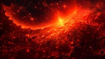 AI generated Fiery explosion in space. Abstract space background. 3D rendering, A burning planet in the galaxy, AI Generated video