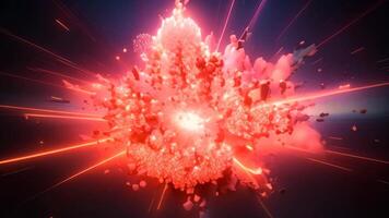 AI generated 3d abstract fractal background. Design element for brochure, advertisements, presentation, web and other graphic designer works. Digital collage. 3d Illustration of particle burst video