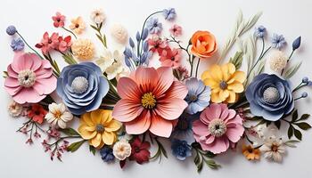 AI generated Floral bouquet, nature gift, vibrant colors, beauty in decoration generated by AI photo