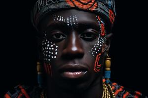 AI generated African rapper portrait urban. Generate Ai photo