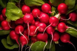 AI generated Red radishes. Generate Ai photo