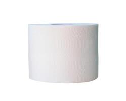 Front view of white tissue paper roll isolated on white background with clipping path photo