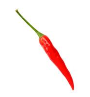 Top view of red chili pepper isolated on white background with clipping path photo