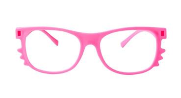 frente ver de Moda lentes marco o llantas de gafas para dama y niños aislado en blanco antecedentes con recorte camino. Moda Dom lentes foto