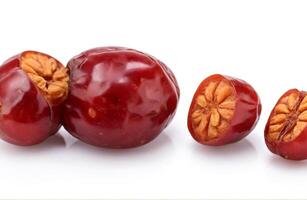 AI generated jujube or chinese date on white background photo