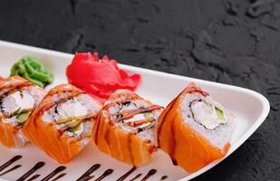 Sushi roll philadelphia with salmon photo