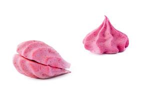 meringue pink on a white background photo