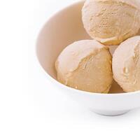 Frozen Vanilla Ice Cream in a Bowl photo
