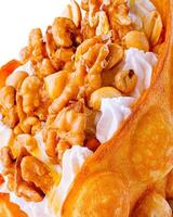 Bubble Waffle with Nuts and Cream photo