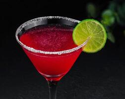 martini glasses of red alcohol drinks photo