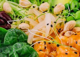 Hawaiian Poke Bowl with Salmon close up photo