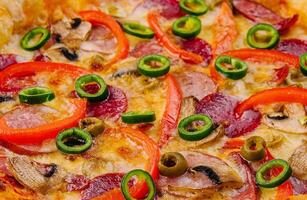 Italian pizza close up background photo