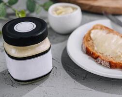 Tasty bread with truffle paste photo