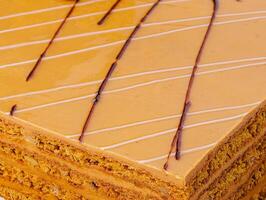 Coffee Walnut Layer Cake close up photo