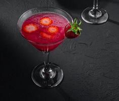 martini glass of red alcohol drinks photo
