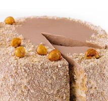 Kiev cake with hazelnut close up photo