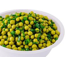 salad peas with green on bowl photo