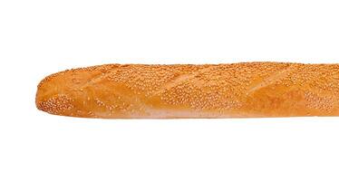 baguette bread isolated on white background photo