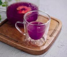 purple tea Butterfly pea close up photo