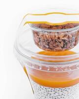 Chia pudding with mango and granola photo