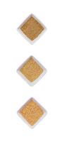 Various Indian Spices in Small White Bowls on white background photo