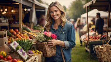 AI generated Mothers Day Market Shopping for Treasures at Local Fairs photo