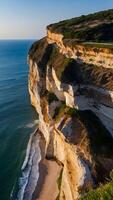 AI generated Breathtaking Bluffs  Clifftop Views Overlooking Ocean Below photo