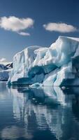 ai generado congelado maravillas glacial icebergs flotante en ártico aguas foto