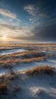 AI generated Tranquil Tundra  Endless Plains Stretching to Distant Horizon photo