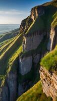 AI generated Epic Escarpments  Steep Cliff Faces Carved by Nature photo