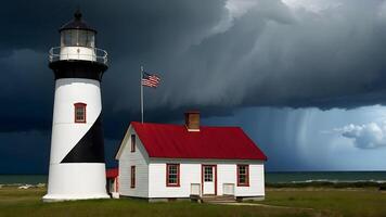 AI generated Lighthouse of Love Guiding Through Lifes Storms photo